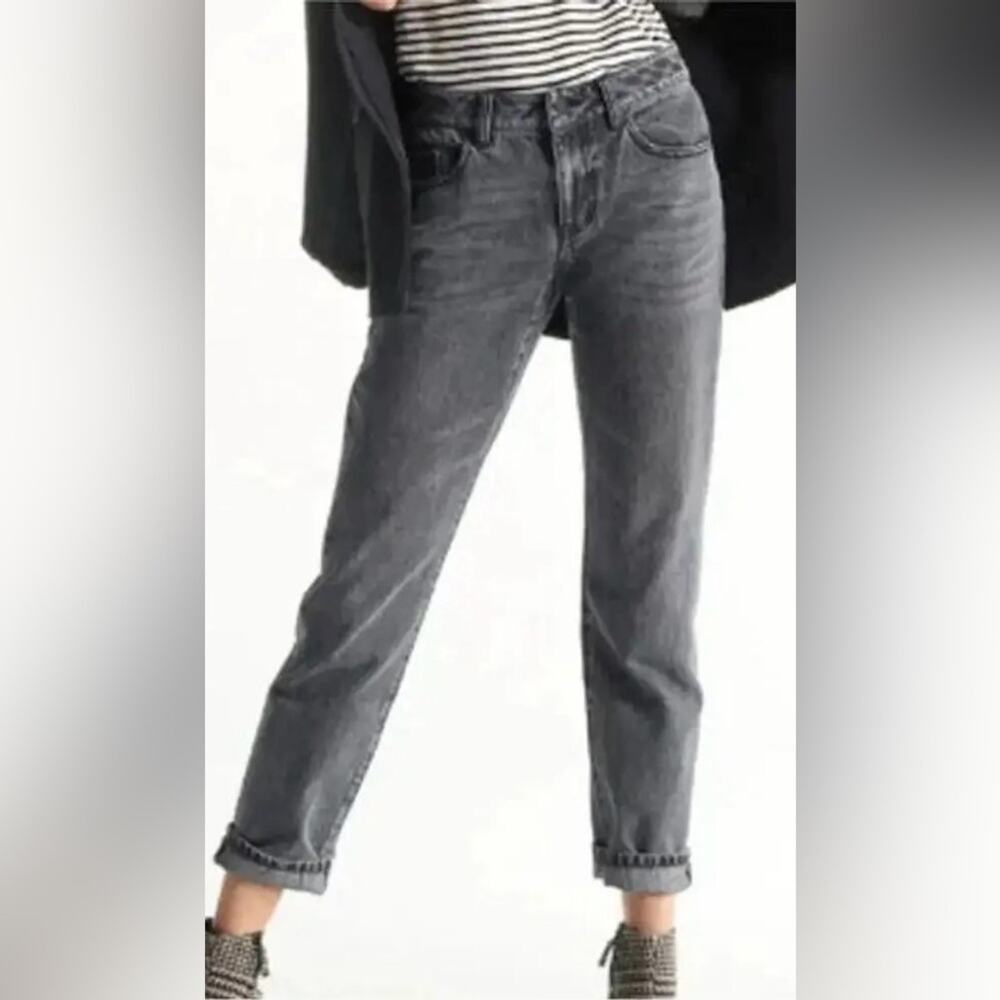 Cabi Slim Boyfriend Jeans #3191 Women Size 6 Gray Mid Rise Stretch Denim